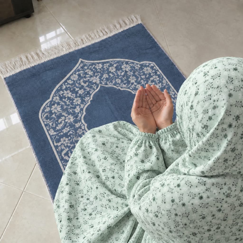 Al-Fatima Royal Soft Lawn Namaz Chadar - Pistachio Silk Meadow